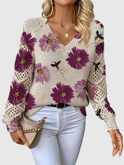 Trista | Elegant Floral Pullover