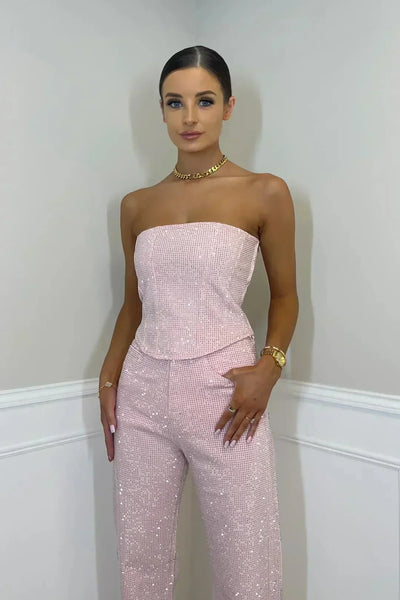 Strapless Sequin Jumpsuit