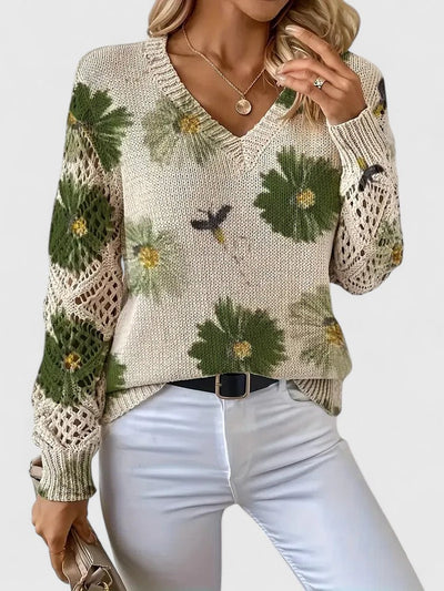 Trista | Elegant Floral Pullover