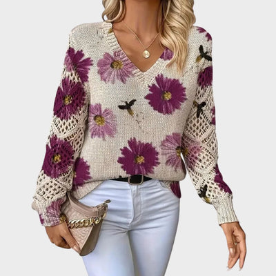 Trista | Elegant Floral Pullover