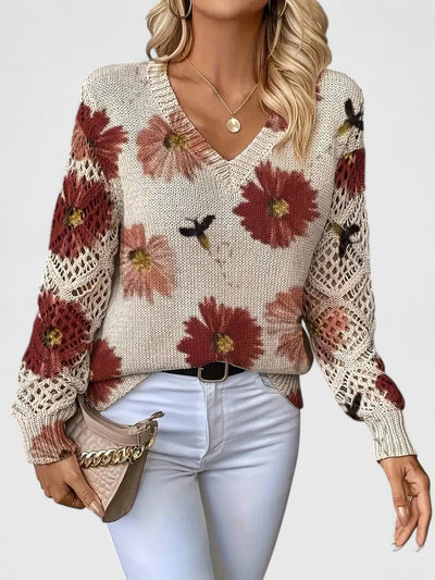 Trista | Elegant Floral Pullover