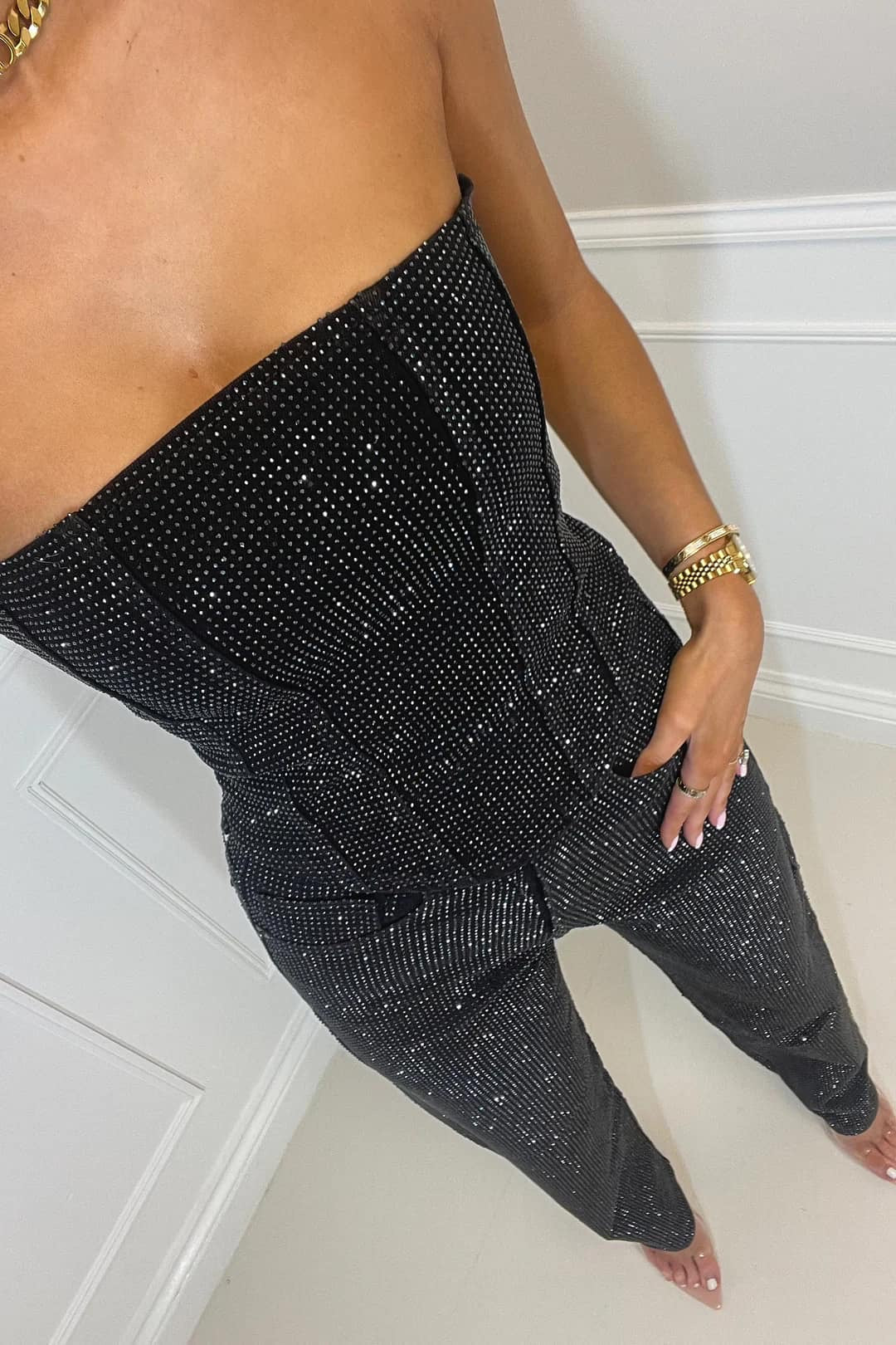 Strapless Sequin Jumpsuit