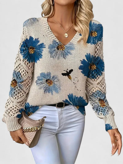Trista | Elegant Floral Pullover