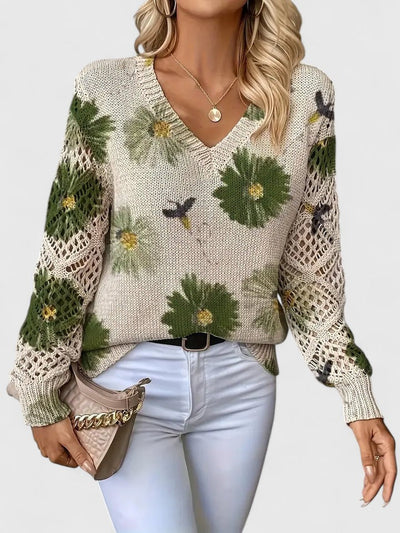 Trista | Elegant Floral Pullover