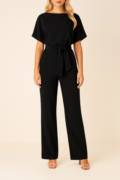 Belted Wide-Leg Jumpsuit