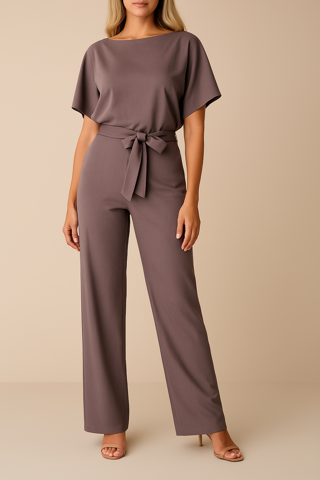 Belted Wide-Leg Jumpsuit