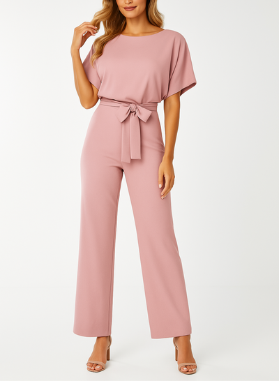 Belted Wide-Leg Jumpsuit