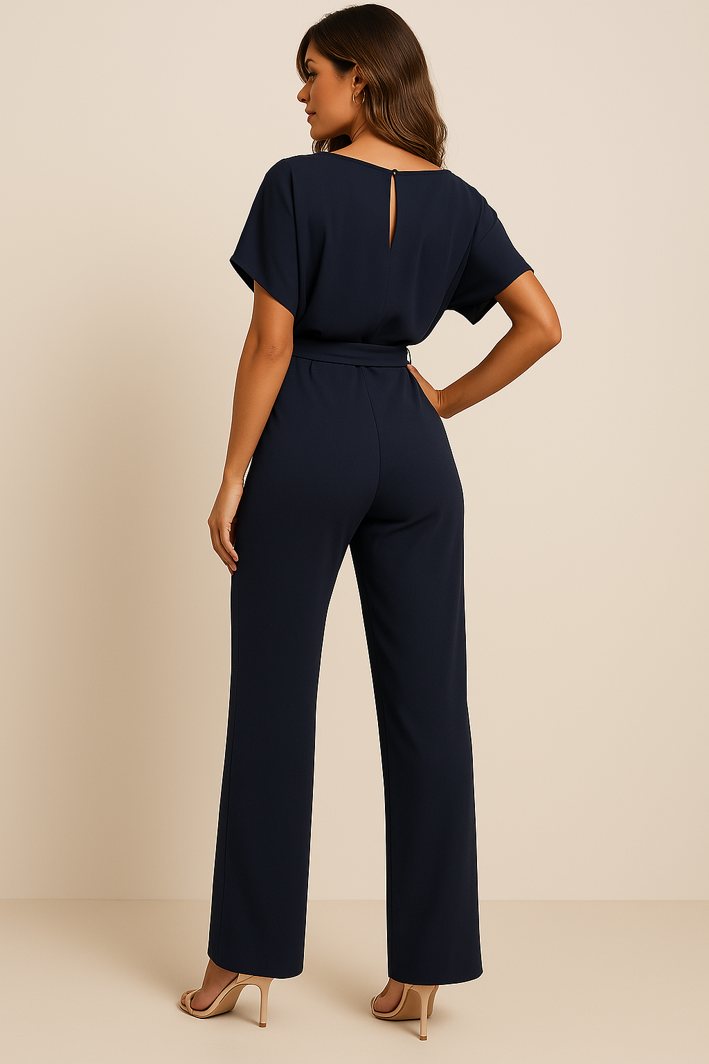 Belted Wide-Leg Jumpsuit