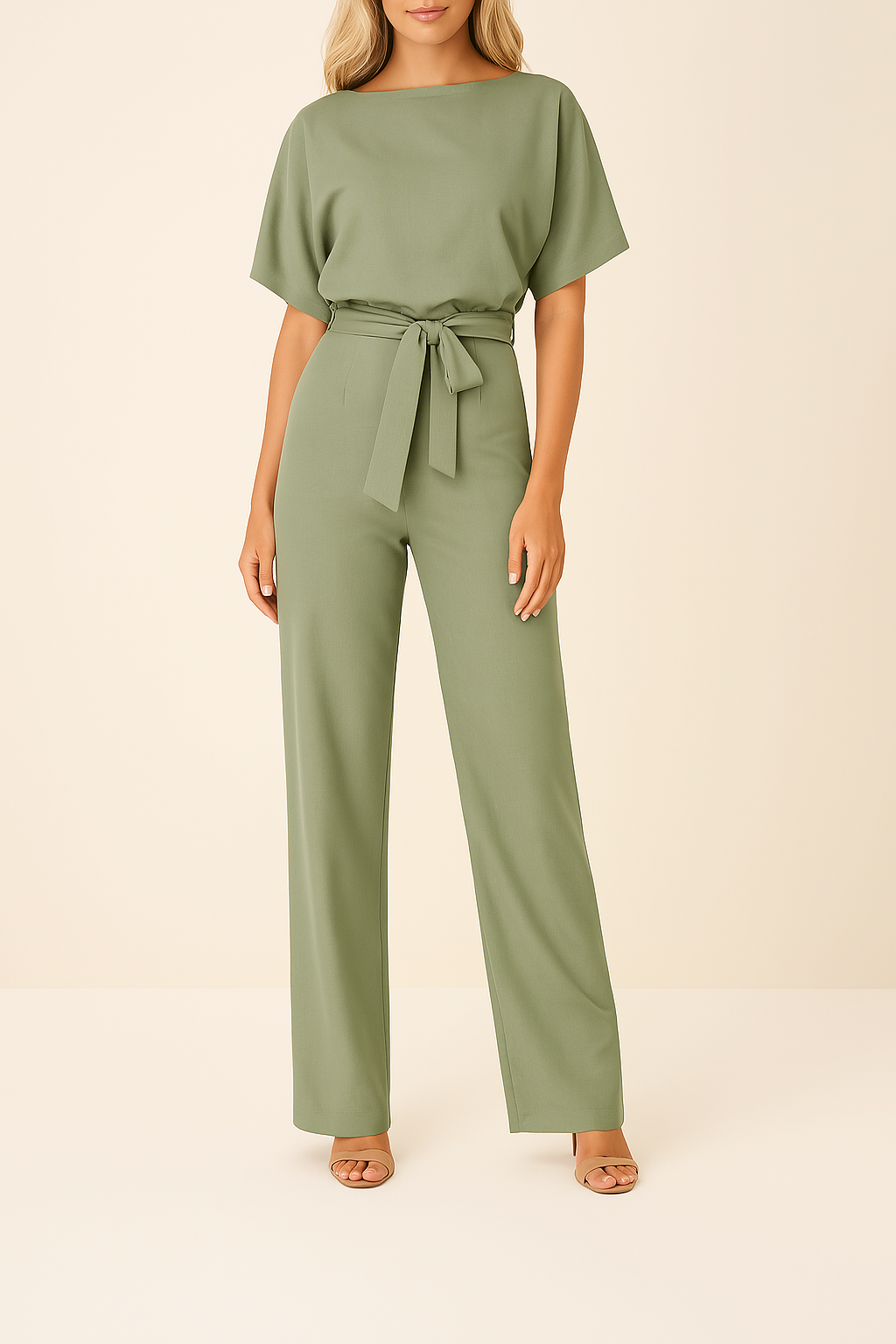 Belted Wide-Leg Jumpsuit