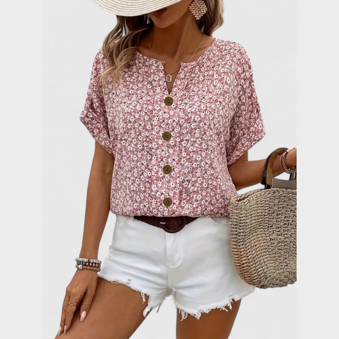 Sabrine | Elegant Floral Top