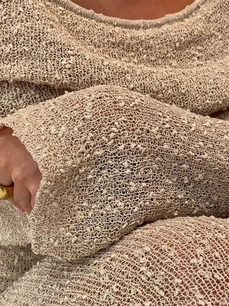 Knitted White Maxi Dress