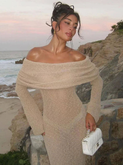 Knitted White Maxi Dress