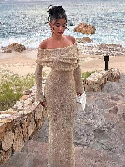 Knitted White Maxi Dress