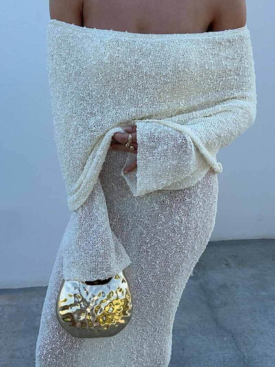 Knitted White Maxi Dress