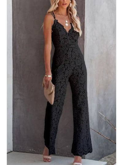 Lace Wide-Leg Jumpsuit