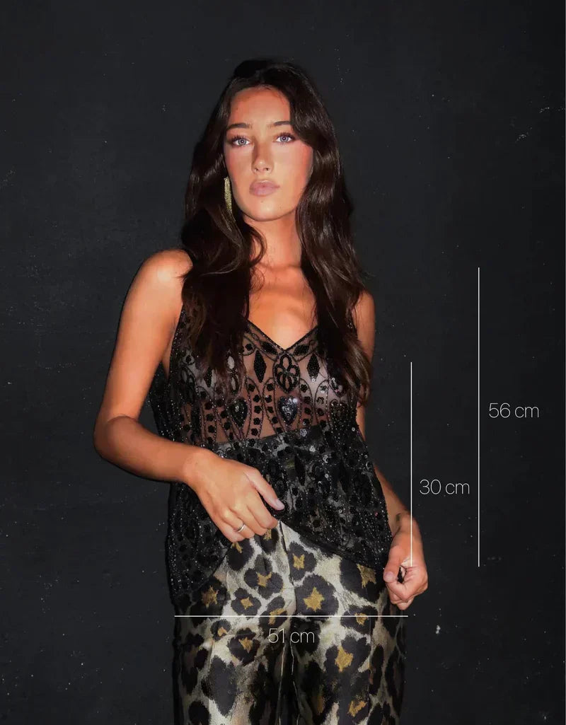 Black Sheer - Partywear Blouse